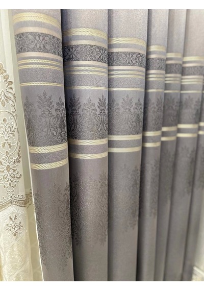 Nivemeshome Ft632255 V-5422 Antakya Gri 1/3 Sık Pileli Fon Perde Apm Gri