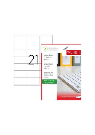 Tanex Tw-2121 70x38mm 100 Lü Lazer Etiket