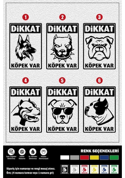 Dikkat Köpek Var Stıcker 27 X 19 Cm