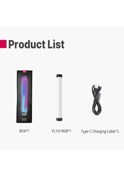 Ulanzi VL110 Manyetik RGB Tüp Işık