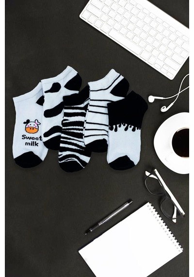 Carnaval Socks 5'li Milk Patik Desenli Renkli Spor Çorap Çok Renkli