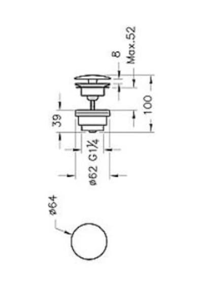 Vitra Origin Basmalı Lavabo Süzgeci A4514974 Evrensel - Yuvarlak - Soft Altın