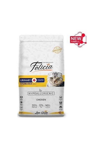 Felicia Kısırlaştırılmış Tavuklu Düşük Tahıllı Yetişkin Kedi Maması 2 KG