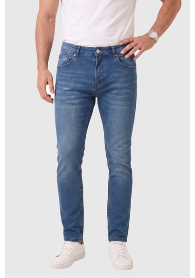 Rizzup Erkek Slim Fit Dar Kesim Likralı Mavi Kot Pantolon Dar Paça İnce Esnek Jean 2608306
