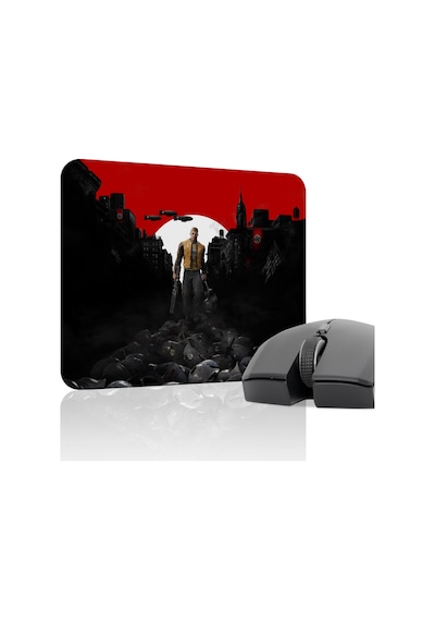Wolfenstein Kaymaz Dikişli Kauçuk Oyuncu Mousepad V2 - 22x18 Gaming Mouse Pad Fare Altlığı