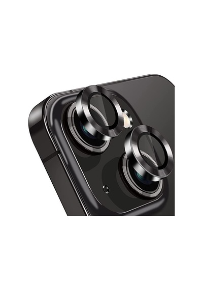 Trend Apple Uyumlu iPhone 15 Ve Plus Kamera Camı Lens Koruyucu Halka Set Siyah