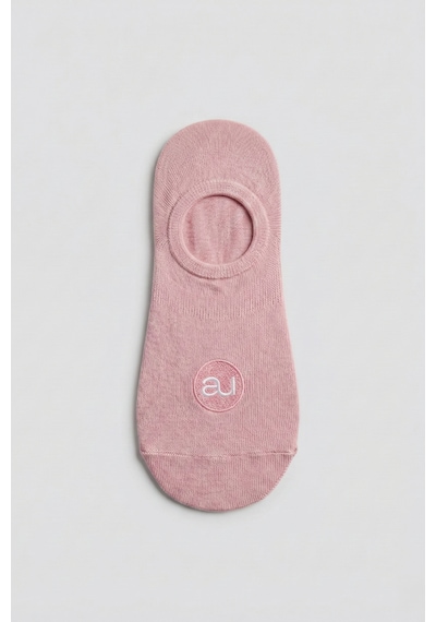 Allunique Penye Pamuk 3'lü Koyu Pembe Asorti Görünmez Sneaker Çorap Pembe - Beyaz
