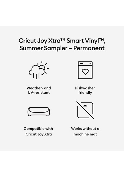 Crıcut 2010375 Joy Xtra Smart Vinil Kalıcı 24.1x30.5cm 3 Sayfa Çimen Yeşili Okyanus Mavisi Mısır Sarısı