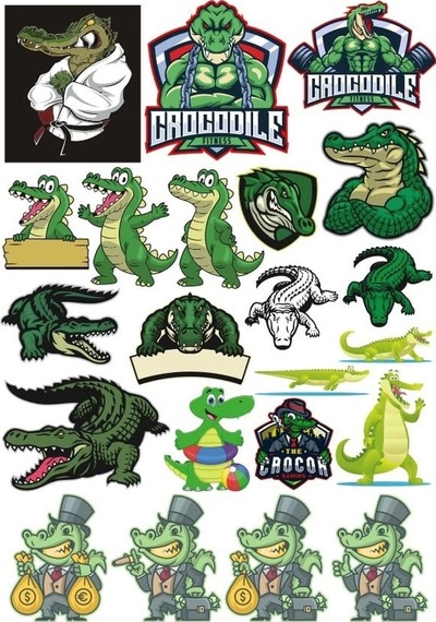 Timsah Sticker Set 2 20 Parça Telefon, Tablet, Defter, Laptop Sticker