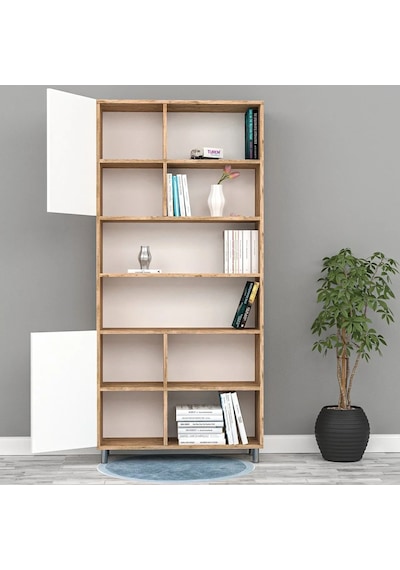Cevher Simetrik Kitaplık Mdf Sis Gri Cevher Simetrik Kitaplık Mdf Sis Gri