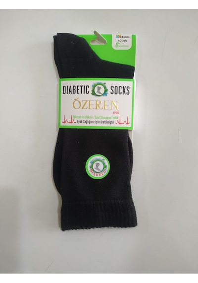 Özeren Bambu Diyabet Çorabı Dikişsiz 4 Mevsim 12 Çift 0050 Siyah