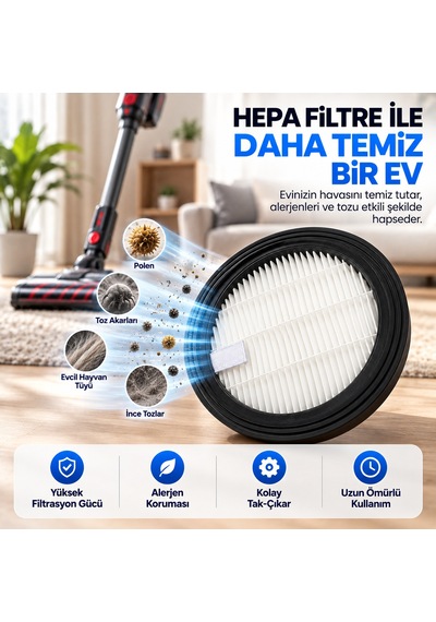 Fakir Inovator X 7269 Dikey Şarjlı Süpürge İle Uyumlu Hepa Filtre