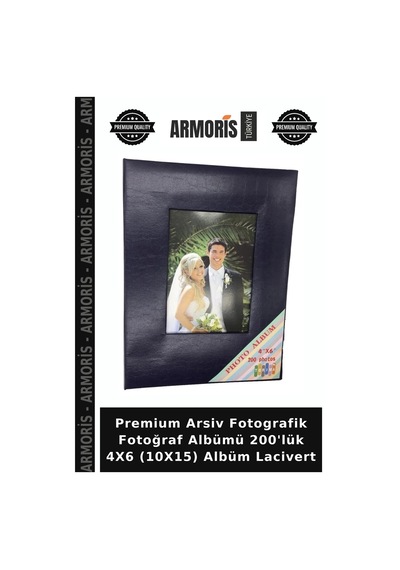 Premium Arsiv Fotografik Fotoğraf Albümü 200'lük 4x6 10x15 Albüm Lacivert
