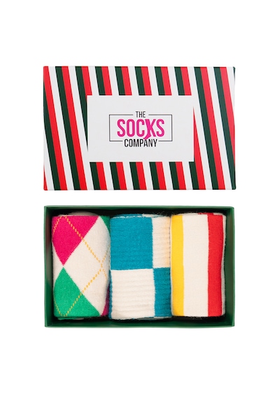 The Socks Company 3'lü Desenli Kadın Çorap Set 23kdcr176p Çok Renkli