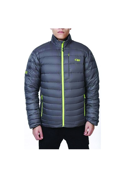 Outdoor Research Or Men'S Transcendent Down Sweater Pewter-Lemongrass (471207101) Gri