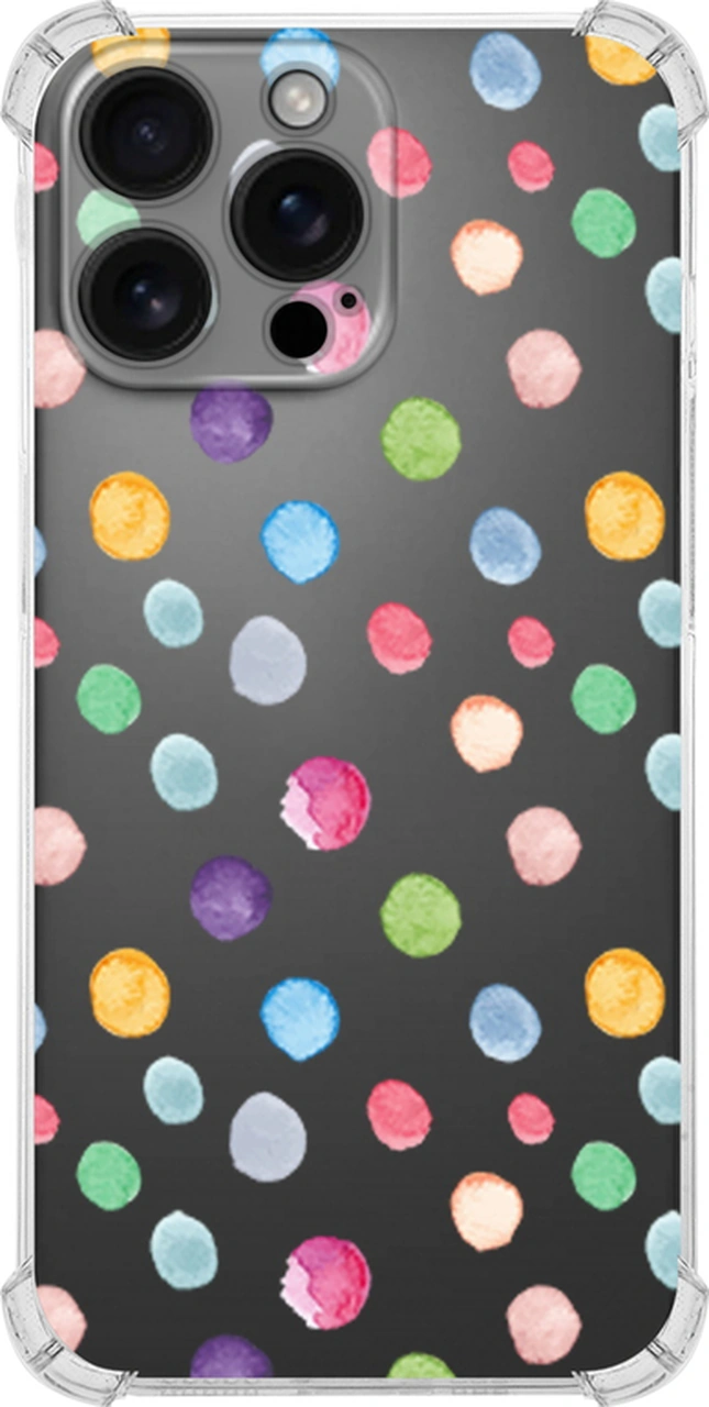 Apple Uyumlu iPhone 16 Pro Max İle Water Color 6 Baskılı Köşe Korumalı Şeffaf Antişok Kılıf