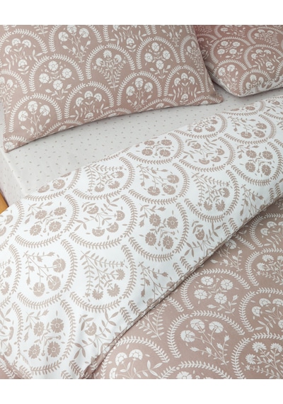 English Home Garden Veil Kolay Ütülenir Çift Kişilik Nevresim Takımı 200x220 Cm Pudra Pudra