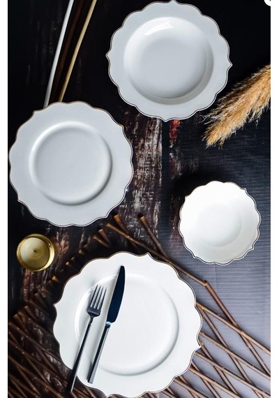 Paçi Yemek Takımı 24 Parça Bone Chine Flora Beyaz