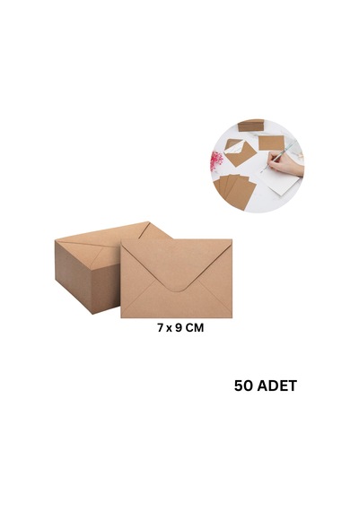 Kraft Zarf Seti, 50 Li Paket 7x9 Cm, Mini Boy Davetiye, Kart, Fotoğraf Ve Özel Gün Zarfları