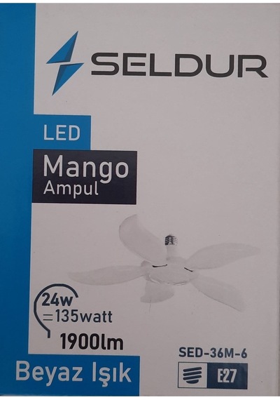Seldur 24w Mango Led Ampul E27 6500 K Beyaz Işık Beyaz Işık E27 Led Ampul 24 Watt Yok
