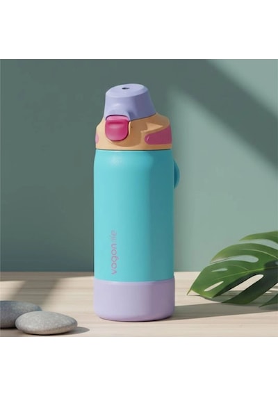 Vagonlife Çelik Tek Kapak Pipetli/ Pipetsiz Kullanım Kulplu Matara/termos Vgn1102 700ml - Resimli K Çok Renkli