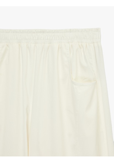 Koton Beli Lastikli Gabardin Cepli Balon Pantolon Beyaz 6sal40114ıw