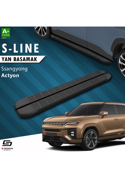S-dizayn Ssangyong Actyon S-line Siyah Yan Basamak 183 Cm 2024 Üzeri A+ Kalite