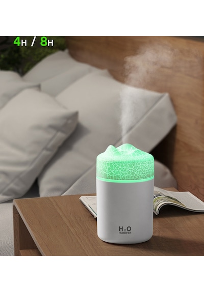 H2o Humidifier 300 Ml Ultrasonik Hava Nemlendirici Volkanik Buhar Makinesi Ve Aroma Difüzörü