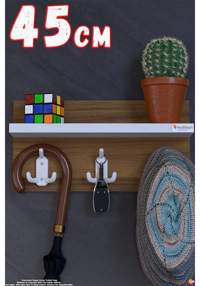Kedi 9 Kancalı Hol Askısı 3'lü Set 41,4x19 Cm - Şık Tasarım, Çok Amaçlı Düzenleyici Ve Yer Tasarrufu 45 Cm