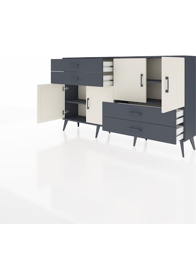 Arges Konsol 3 Raflı 4 Çekmeceli 4 Kapaklı 176x30x99 Antrasit-ayt Antrasit-aytaşı/antrasit Arges Konsol 3 Raflı 4 Çekmeceli 4 Kapaklı 176x30x99 Antrasit-ayt Antrasit-aytaşı/antrasit