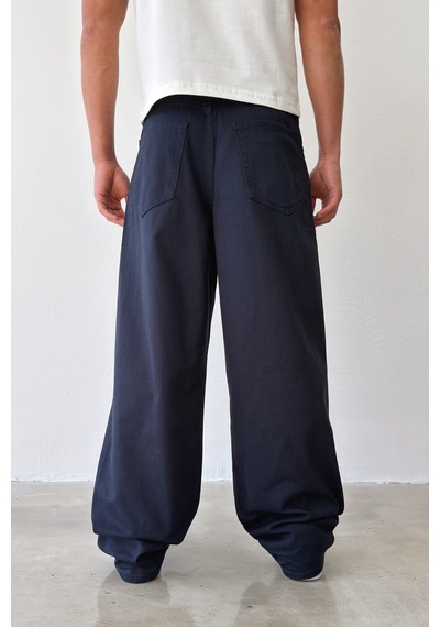 Flaw Gabardin Baggy Pantolon-29632 Lacivert