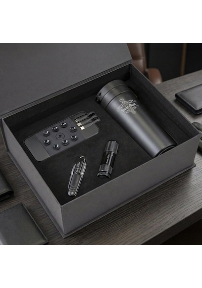 Bk Gift Kişiye Özel İsimli 5067 Termos & Powerbank & Çakı & Fener & Seti -2, Hediye Kutulu Premium Hediye Kobitmeyencom36380 Bk Gift