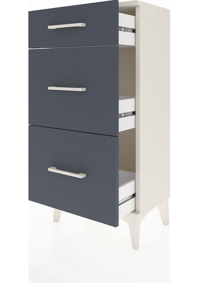 Arges Komodin 3 Çekmeceli 44x30x96 Aytaşı-antrasit Aytaşı