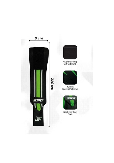 Jofit Knee Wraps / Diz Bandajı - 2'li Paket - Siyah-yeşil Siyah - Yeşil