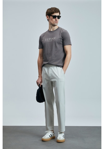 Lufian 111020238 Love Modern Grafik T- Shirt Erkek Tişort Vizon