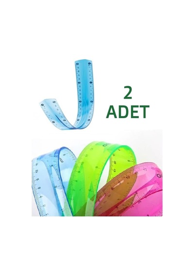 Nistabolje 2 Adet Esnek Cetvel Kırılmaz Cetvel 30 Cm Karışık Renkler Genel
