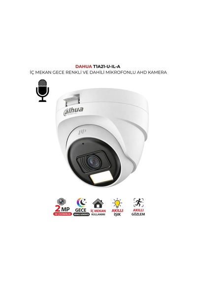 Hac T1a21p U Il A 0280b Kamera 1080p Renkli Gece Görüşlü Mikrofonlu Dome Kamera