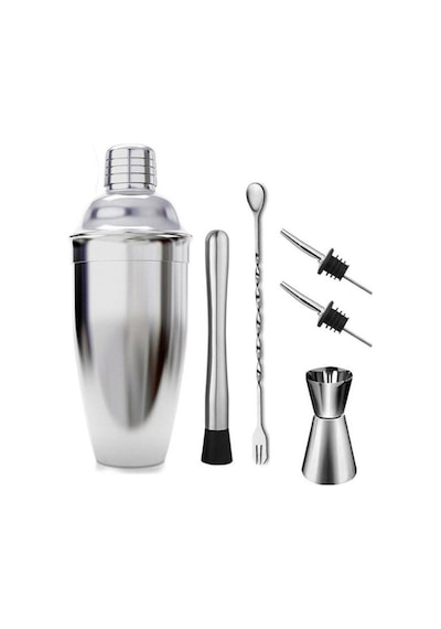Kokteyl Hazırlama Shaker Seti 6 Parça Çelik Shaker Barmen Seti