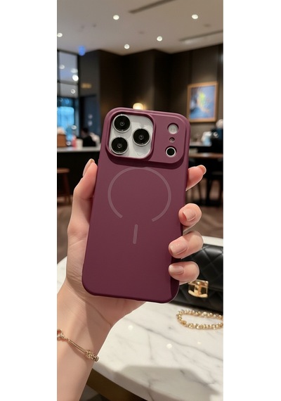 Apple Apple iPhone 17 Pro Max İçin Uyumlu M-safe Özellikli Soft Renkli Elde Kaymaz Silikon Kılıf