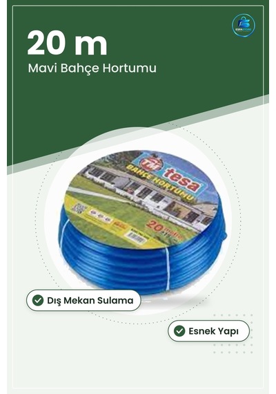 Mavi Bahçe Hortumu 20 M Dış Mekan Sulama Hortum Ve Toplama Ürünle