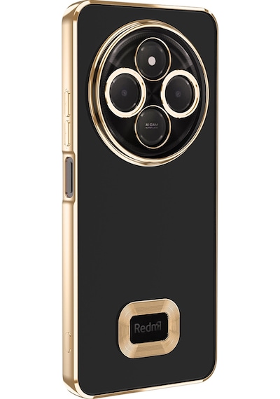 Xiaomi Redmi 14c 4g Kılıf Kamera Korumalı Logo Gösteren Zore Omega Kapak Gold