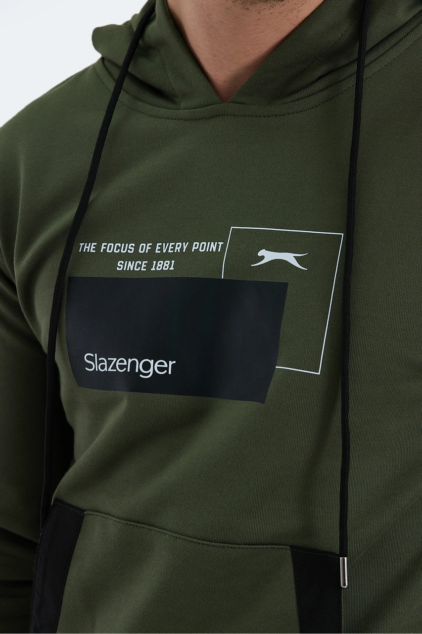 Slazenger Vanda 2 Li Set Erkek Kanguru Cepli Kapüşonlu Haki - Mavi Sweatshırt Haki - Mavi