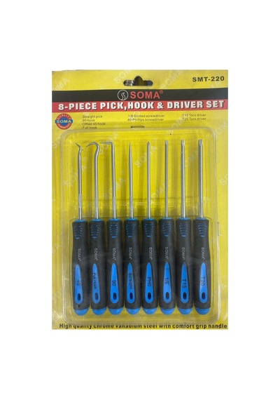 8 Li Kanca, Uç Ve Tornavida Seti Pick & Hook & Driver Set Smt-220