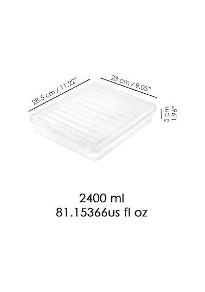 Meleni Home Organizer Düzenleyici Gıda Erzak Kabı Şeffaf Kapaklı Mikrodalga Uyumlu Saklama Kabı 4'lü 4 x 2400 ML Şeffaf