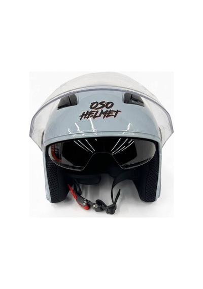 Oso Helmet Yarım Kask Gözlüklü Gri - Xl Beden Gri