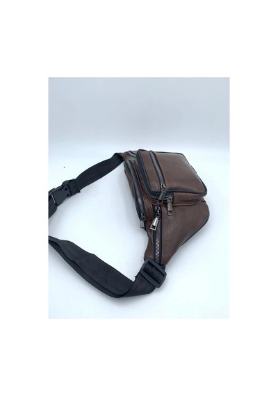Nahitatyana Unisex Kahve Rengi Çok Cepli Hakiki Deri Freebag Bel Çantası Kahve - 121763658 Kahve