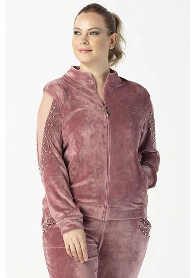 Moda Berray 1950 Kolları Taşlı Tam Kalıp Tarz Kadife Büyük Beden Eşofman Takım Pembe Pembe Moda Berray 1950 Kolları Taşlı Tam Kalıp Tarz Kadife Büyük Beden Eşofman Takım Pembe Pembe