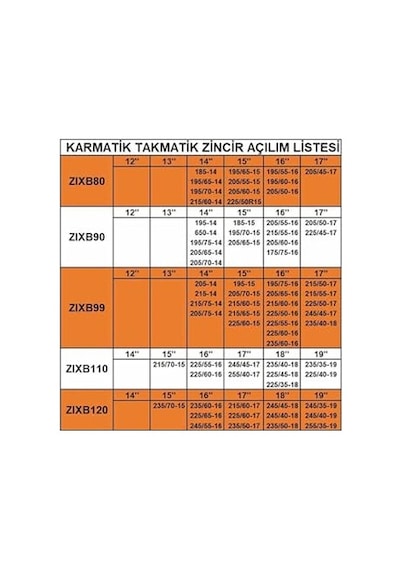 Hasbeeparts 215-55-16 Ebatlarına Takmatik Karmatik Kar Patinaj Zinciri Space İle Uyumlu Diğer