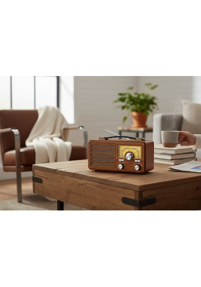 Rt-755b Nostalji Gerçek Ahşap Radyo,şık Tasarım , Bluetooth Nostaljik Radyo