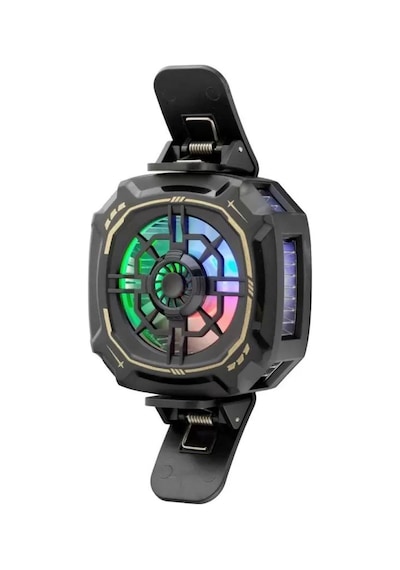 Telefon Buz Soğutucu Fan Mıknatıs Ve Klips Rgb Siyah Hdx4381 Altın - Kırmızı